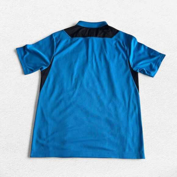 NFL Team Apparel TX3 Cool Panthers Polo Shirt in Blue and Black - Picture 2 of 8